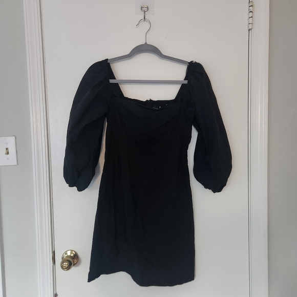NWT Tuckernuck POMANDER PLACE Elegant Black Puff Sleeve Dress - Picture 3 of 5